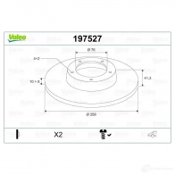 Тормозной диск VALEO Y 7WK5 3276421973910 1205865686 197527 - Изображение 2
