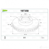 Тормозной диск VALEO 220493 VCO24K D 1072 197358 - Изображение 2