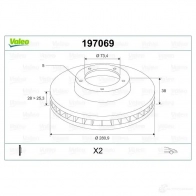 Тормозной диск VALEO 3276421970698 220285 197069 U IJFZ7J - Изображение 2