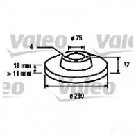 Тормозной диск VALEO 219762 QZ3T3K H 3276421864461 186454
