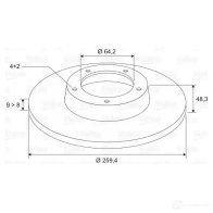 Тормозной диск VALEO 3276421975150 197515 Honda Accord 6 (CG) Купе QO4WEV K