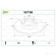 Тормозной диск VALEO 1424231026 197798 2HJ6ZT D 1527 - Изображение 2