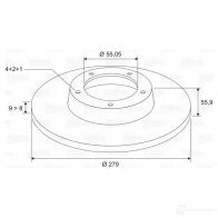 Тормозной диск VALEO 3276421970186 J OGF09U Toyota Corolla (E120) 9 Хэтчбек 2.0 D 4D (CDE120R. CDE120L) 110 л.с. 2002 – 2006 197019