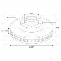 Тормозной диск VALEO MSL2 F 186823 Hyundai Sonata 3276421868018
