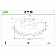 Тормозной диск VALEO 220510 197378 38VDTM D 1092 - Изображение 2