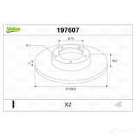Тормозной диск VALEO 220571 3276421976072 8R14 0FO 197607 - Изображение 2