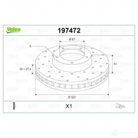 Тормозной диск VALEO D 1186 ZSIOJ 220535 197472 - Изображение 2