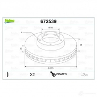 Тормозной диск VALEO 672539 ZQ UTKML 1437890337 - Изображение 1