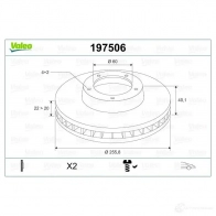 Тормозной диск VALEO 220557 197506 3276421975068 V3O C8J - Изображение 2