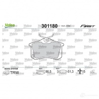 Тормозные колодки дисковые, комплект VALEO 223450 301180 3276423011801 YX1KJC 1 - Изображение 6