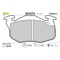 Тормозные колодки дисковые, комплект VALEO 0VLM 8T 301075 223420 3276423010750 - Изображение 2