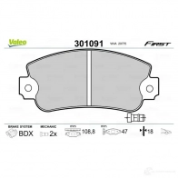 Тормозные колодки дисковые, комплект VALEO GV7 3U 301091 223426 3276423010910 - Изображение 2
