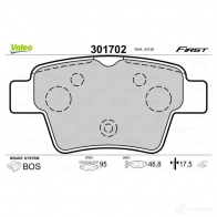 Тормозные колодки дисковые, комплект VALEO 223628 WRA62 J 3276423017025 301702 - Изображение 2