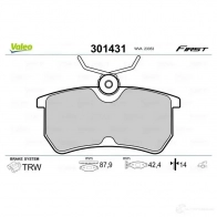 Тормозные колодки дисковые, комплект VALEO 223518 SSKQ AH 3276423014314 301431 - Изображение 6