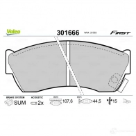 Тормозные колодки дисковые, комплект VALEO 301666 3276423016660 223616 FV 5TFD - Изображение 2
