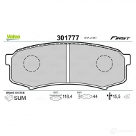 Тормозные колодки дисковые, комплект VALEO 223660 3276423017773 301777 TWZY 05X - Изображение 2