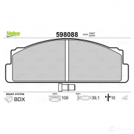 Тормозные колодки дисковые, комплект VALEO 3276425980884 598088 1ZIP F 232644 - Изображение 2