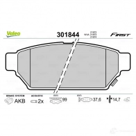 Тормозные колодки дисковые, комплект VALEO 3276423018442 301844 223686 IS 79ZN - Изображение 2