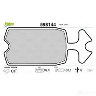 Тормозные колодки дисковые, комплект VALEO 598144 232698 2 0207 EA6A4Z - Изображение 2