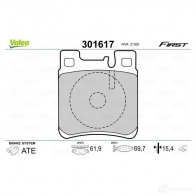Тормозные колодки дисковые, комплект VALEO L7 6VNHR 301617 3276423016172 223591 - Изображение 2