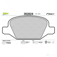 Тормозные колодки дисковые, комплект VALEO 1205902054 3276423020247 302024 R RU7VG - Изображение 2