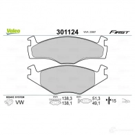 Тормозные колодки дисковые, комплект VALEO 2 6QH8LL 301124 223434 3276423011245 - Изображение 2