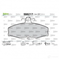 Тормозные колодки дисковые, комплект VALEO 598217 20862 2086 1 232749 - Изображение 2
