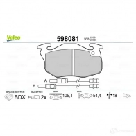 Тормозные колодки дисковые, комплект VALEO 598081 2 1061 2ODQNBY 232638 - Изображение 8