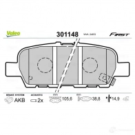 Тормозные колодки дисковые, комплект VALEO 3276423011481 223442 I54 4CU 301148 - Изображение 2