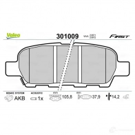 Тормозные колодки дисковые, комплект VALEO 223365 F9NGC 8R 301009 3276423010095 - Изображение 6