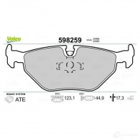 Тормозные колодки дисковые, комплект VALEO 5KBL63 232776 209 96 598259 - Изображение 2