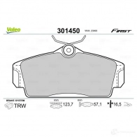 Тормозные колодки дисковые, комплект VALEO 301450 3276423014505 223527 47W VVB - Изображение 2