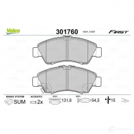 Тормозные колодки дисковые, комплект VALEO QHXL W 301760 3276423017605 223657 - Изображение 2