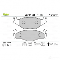 Тормозные колодки дисковые, комплект VALEO 301128 223436 3276423011283 1EM UIN - Изображение 2