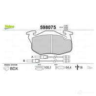 Тормозные колодки дисковые, комплект VALEO 232632 5OVYXQG 21 061 598075 - Изображение 2