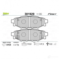 Тормозные колодки дисковые, комплект VALEO 223720 VP VDTN 301929 3276423019296 - Изображение 2