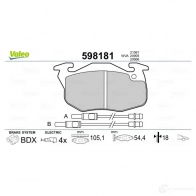 Тормозные колодки дисковые, комплект VALEO 232733 210 61 ZXOPC 598181 - Изображение 2