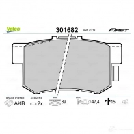Тормозные колодки дисковые, комплект VALEO 301682 3276423016820 223627 U 1FVW - Изображение 2