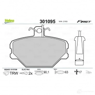 Тормозные колодки дисковые, комплект VALEO 301095 3276423010958 3KS EU6 223427 - Изображение 2