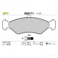 Тормозные колодки дисковые, комплект VALEO 598171 MFGU6Y8 212 02 232724 - Изображение 2