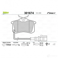 Тормозные колодки дисковые, комплект VALEO 301674 223621 XO JSK 3276423016745 - Изображение 2