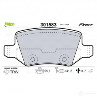 Тормозные колодки дисковые, комплект VALEO 223587 PG 7Z257 301583 3276423015830 - Изображение 5