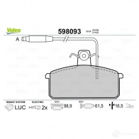 Тормозные колодки дисковые, комплект VALEO 598093 232649 SLTYTI 2070 8 - Изображение 2