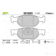 Тормозные колодки дисковые, комплект VALEO 301605 3276423016059 R VYXT 1205898310 - Изображение 2