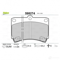 Тормозные колодки дисковые, комплект VALEO 232785 21 654 MMYETN1 598274 - Изображение 2