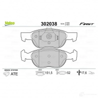Тормозные колодки дисковые, комплект VALEO 1205902244 302038 BIF R9 3276423020384 - Изображение 2