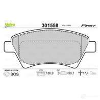 Тормозные колодки дисковые, комплект VALEO 223575 3276423015588 DUB2B P 301558 - Изображение 6