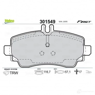 Тормозные колодки дисковые, комплект VALEO 301549 QCVS6 0 223571 3276423015496 - Изображение 2