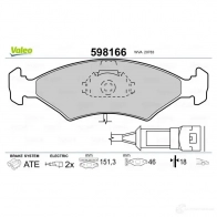 Тормозные колодки дисковые, комплект VALEO 207 83 232719 598166 FGSA1 - Изображение 2