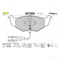 Тормозные колодки дисковые, комплект VALEO 301805 223669 3276423018053 PW AUFG - Изображение 2